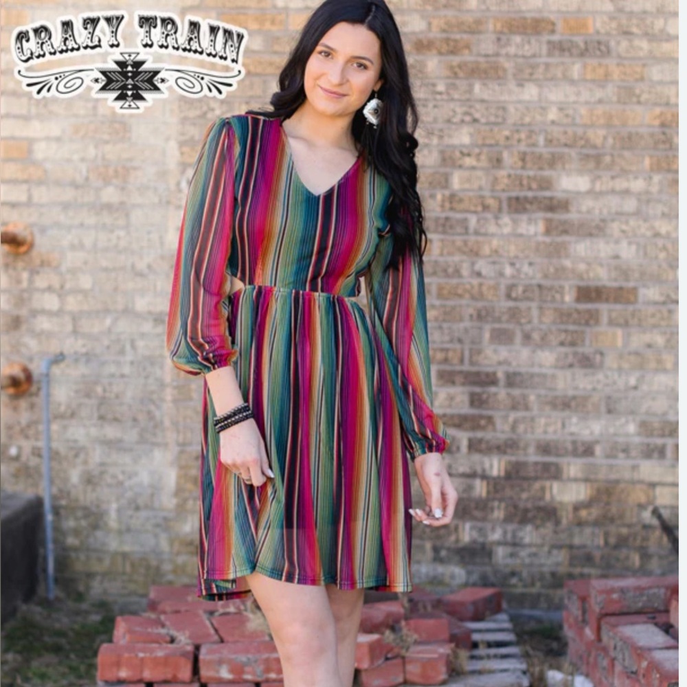 Crazy Train Multicolor Striped Dress